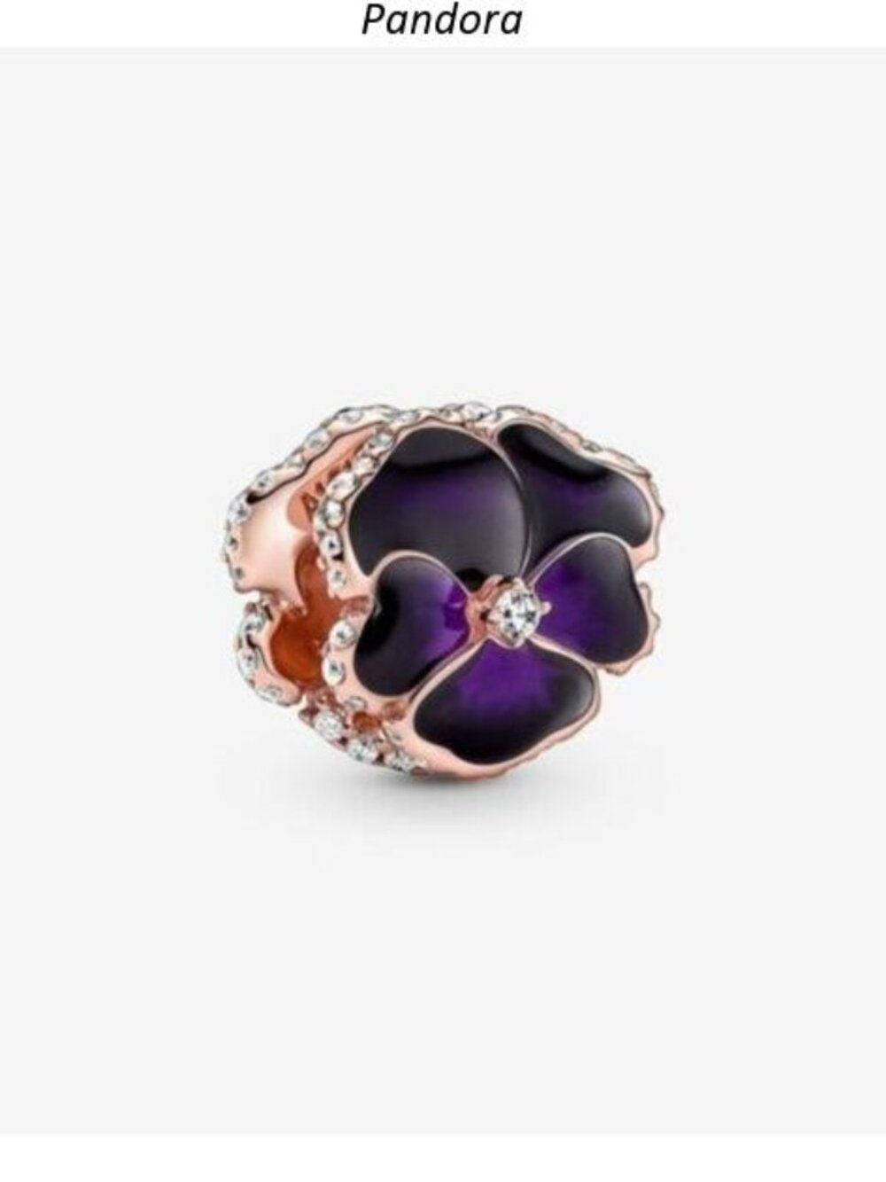 Pandora Deep Purple Pansy Flower Charm